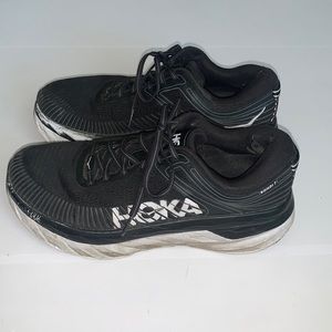 Hoka One One Bondi 7 Black Running Shoes Size 9.5 Wide